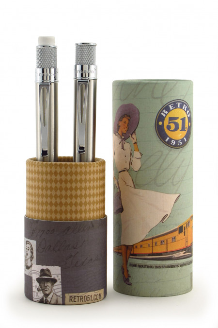 Retro 51 Rollerball & Pencil Set - Stainless